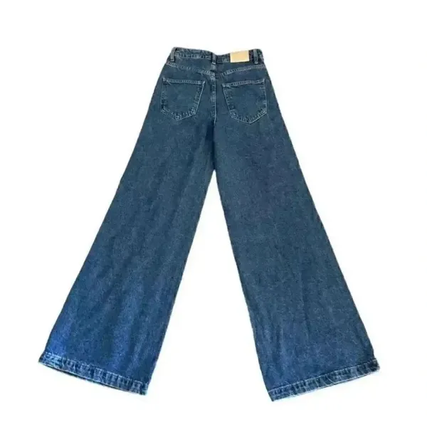 MNG Denim Blue Wash High Rise Wide Leg Cotton Y2K Jeans SZ 1 #1272 - Image 5