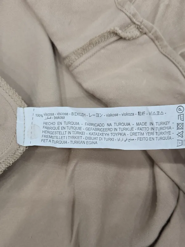 Zara Beige Maxi Slip Dress with Disc-Strap Detail Size XL - Image 6