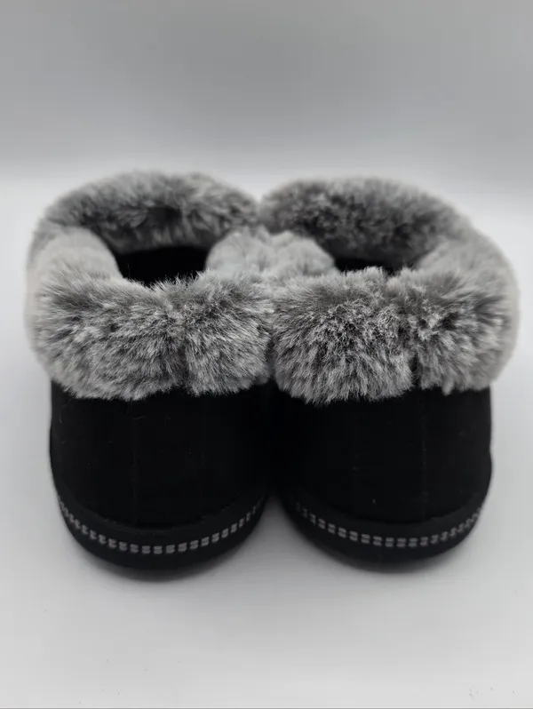 Skechers Womens Cozy Campfire Team Toasty plush gray faux Suede Fur Sz 8 black - Image 4