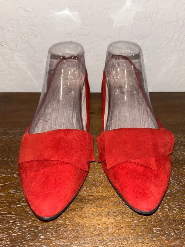 J.Jill Suede Leather Slip On Point Toe Kitten Heel Flat Shoes Size 7.5 Color Red Suede Leather Slip On Point Toe Kitten Heel Gently loved condition - Image 5
