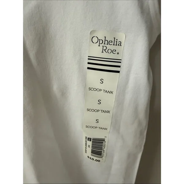 Ophelia Roe White Scoop Neck Seamless Tank Top Stretch Layering Basic NWT - Image 3