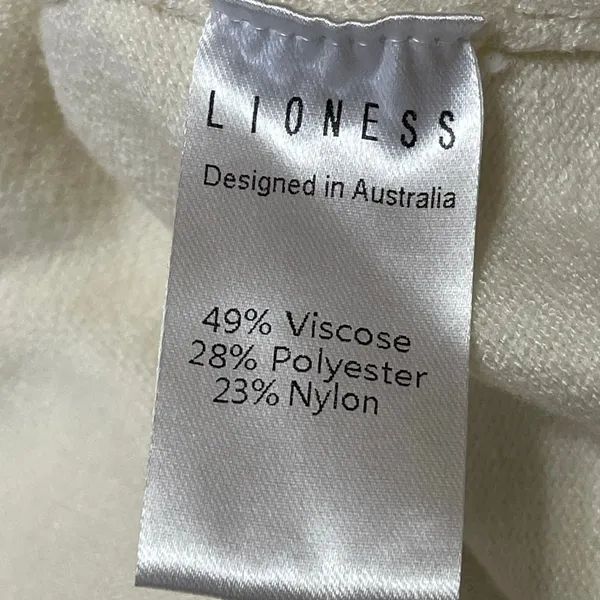 Lioness Women's Cream Sleeveless Knit Pocket Button Down Cardigan Sweater Top M - Image 5