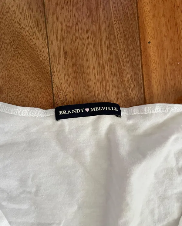 Brandy Melville White Wrap Tie Top - Image 5
