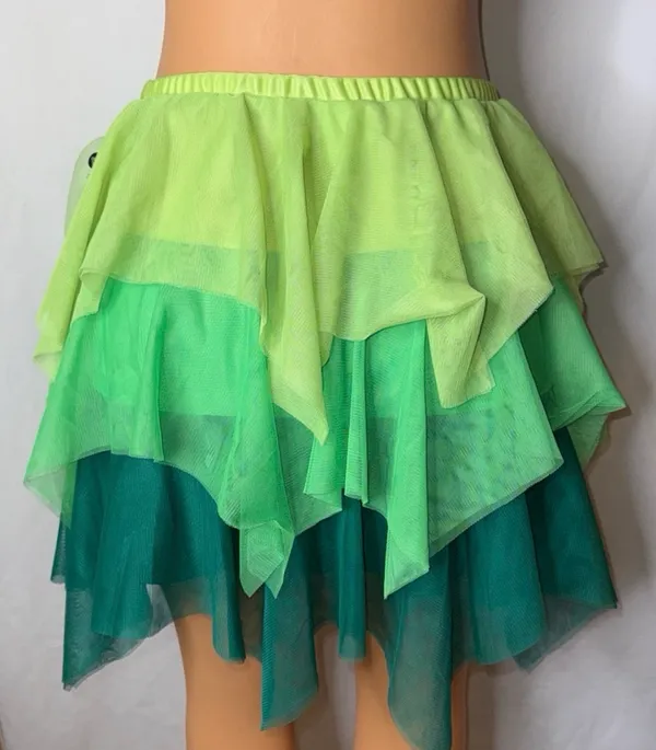 Green mesh layered skirt - Image 4