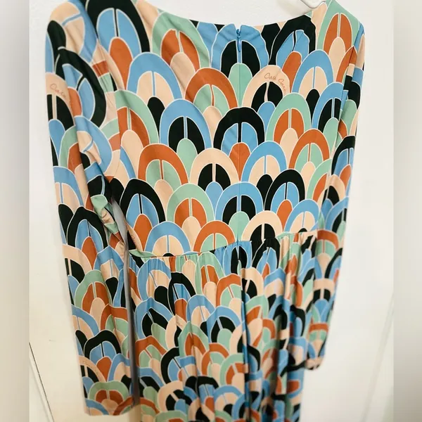 $695 CARA CARA Loretta Dress Geo Dew Moss Sz Small New - Image 10