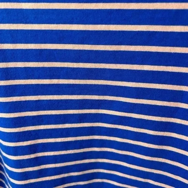 J Crew boatneck royal blue pink‎ stripe long sleeve cotton tee shirt top tunic - Image 3