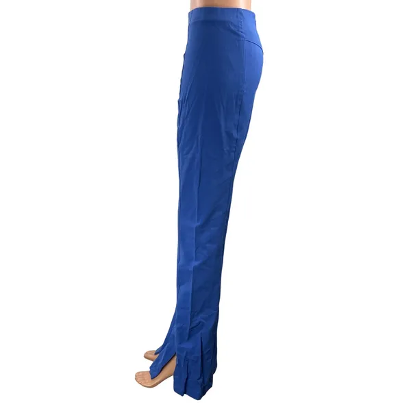 Free People Women's Blue High Waisted Front Slit Flared Leg Trouser Pants Size S - Image 2