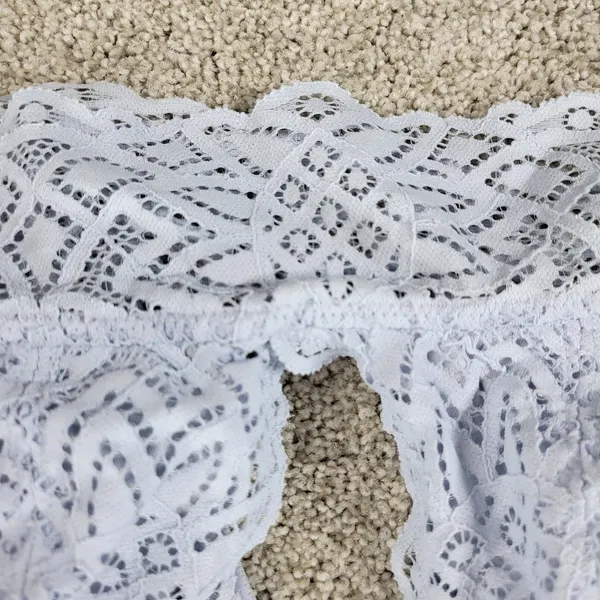 Aerie Lace Bralette Womens S Blue Padded Adjustable Crossed Strap Lingerie Top - Image 7