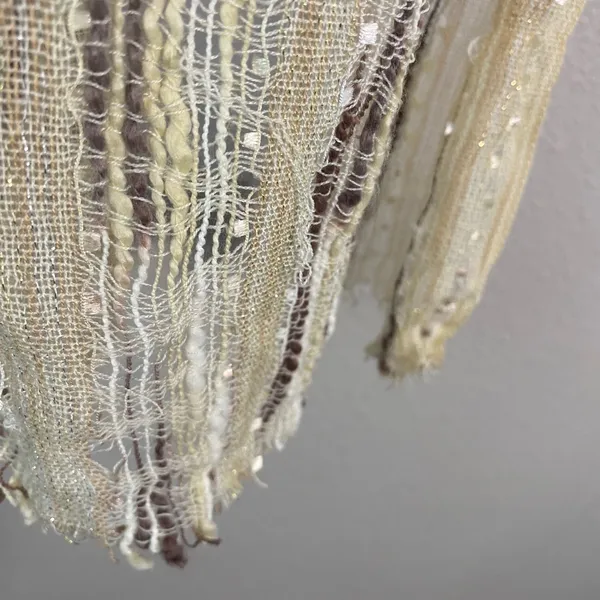 Y2K Cream Scarf Casual Festival Versatile Beachy‎ Bohemian Earthy Arty Hippie - Image 3