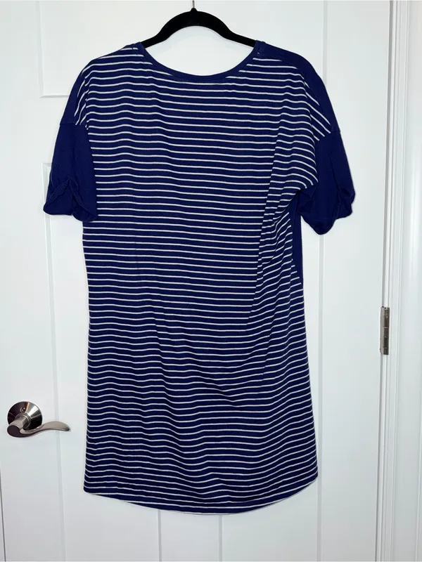 Victoria’s Secret Solid and Striped Short Sleeve Sleep Shirt - Image 2