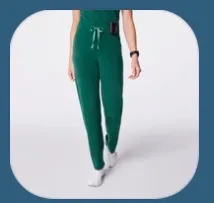 Hunter Green Figs Livingston Straight Leg Scrub Pants - Image 2