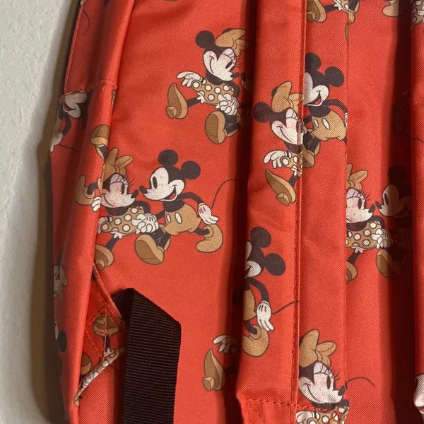 NWT Disney Mickey Mouse & Minnie Mouse print Coral Classic Backpack - Image 6