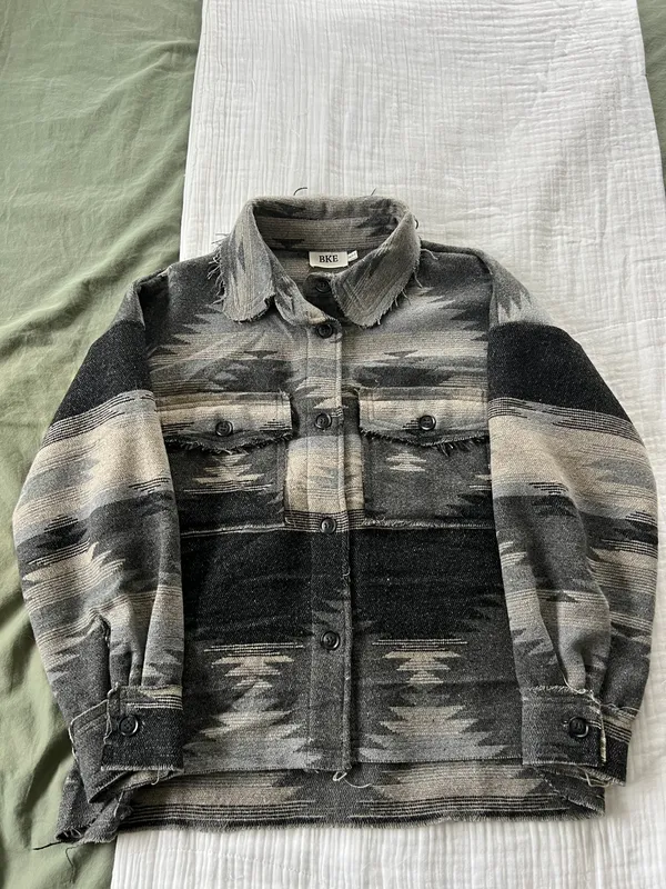 Buckle Aztec Flannel Shacket - Image 5
