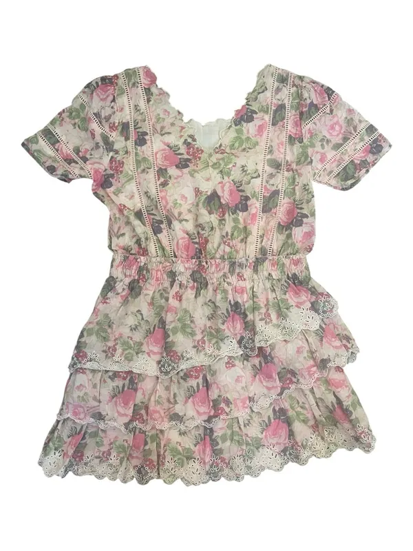 LoveShackFancy Mavis Floral Mini Dress - Pink & Lavender - Image 5