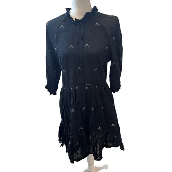 Mirth Napa Mini Dress in Black Jamdani M - Image 3
