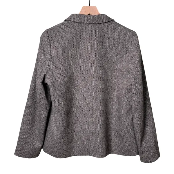 NWT Madewell Wool Crop Dorset Blazer Jacket Geo Herringbone Grey Size Medium - Image 6