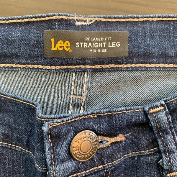 Lee Womens‎ Jeans Relaxed Fit Straight Leg Mid Rise Blue Denim Size 8 Short - Image 3