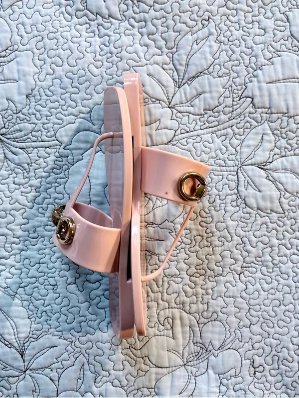 Jeffrey Campbell A Lil Bit Jelly Thong Sandal Blush Pink Size 7💛 - Image 5