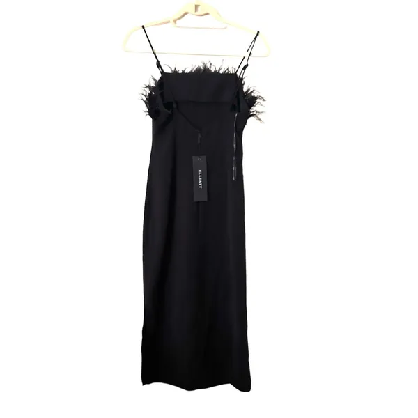 ELLIATT Harley Feather Trim Midi Dress‎ NWT Sz XS - Image 5