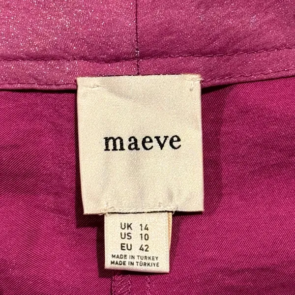 Maeve Shimmer Wide Leg Trousers Pants High Rise Orchid Statement Party Glam 10 - Image 4