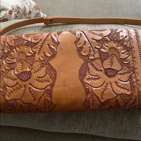 Vintage genuine leather purse clutch - Image 6