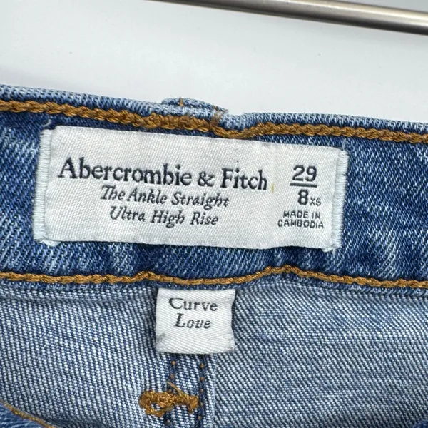 Abercrombie & Fitch Ultra High Rise Ankle Straight Jeans Curve Love Size 29 - Image 7