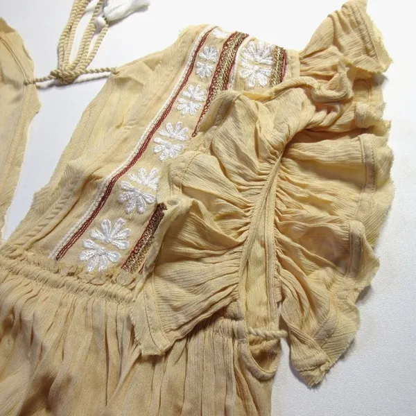 NWT Free People Will Wait For You Midi in Garbanzo Bean Combo Dress XS - Image 6