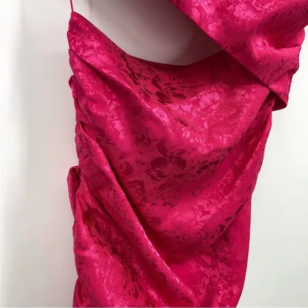 Ronny Kobo Kyle Asymmetric Cutout Ruched Pink Cocktail Mini Dress NEW MEDIUM - Image 5