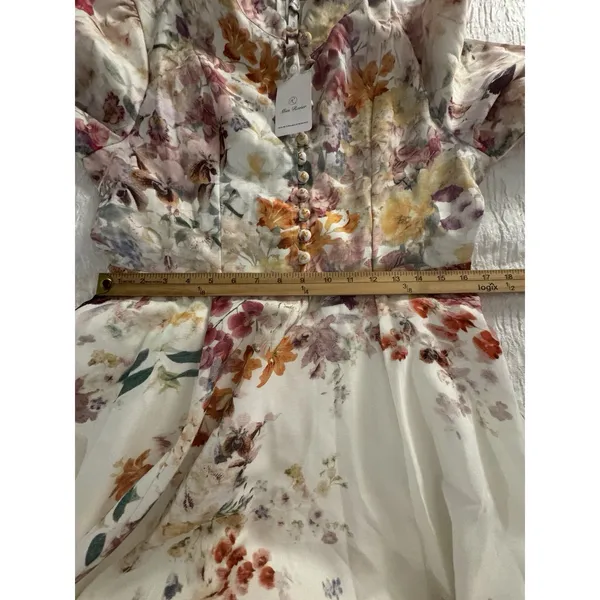 Miss Rosier Bianca Floral-Print Mini Dress Size Medium Floral A-line Vintage - Image 8
