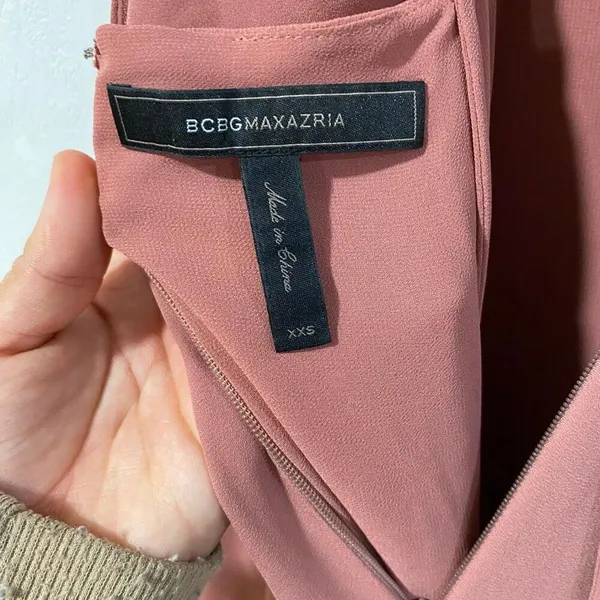 BCBGMAXAZRIA Dacey High Low Dress XXS Dusty Rose Mauve Formal Gown - Image 3
