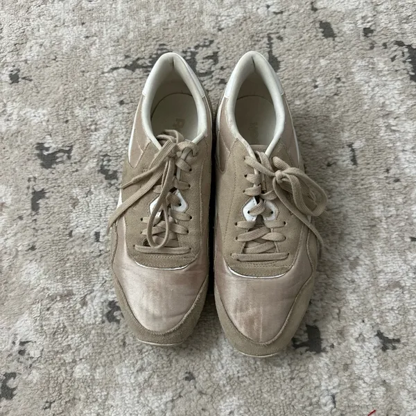 Reebok Classic Nylon Sneaker Size 9.5 in Beige/White - Image 3