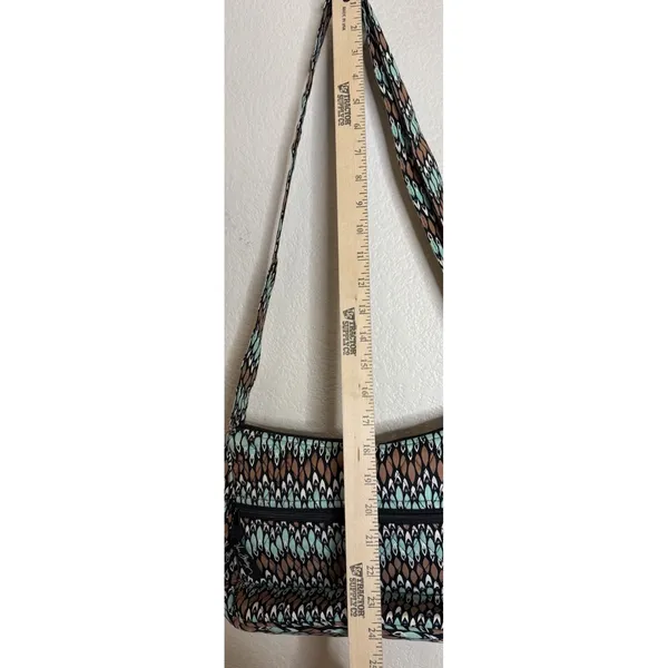 Vera Bradley Womens Medium Crossbody Bag Brown Teal Quilted Western Boho Chic - Image 6