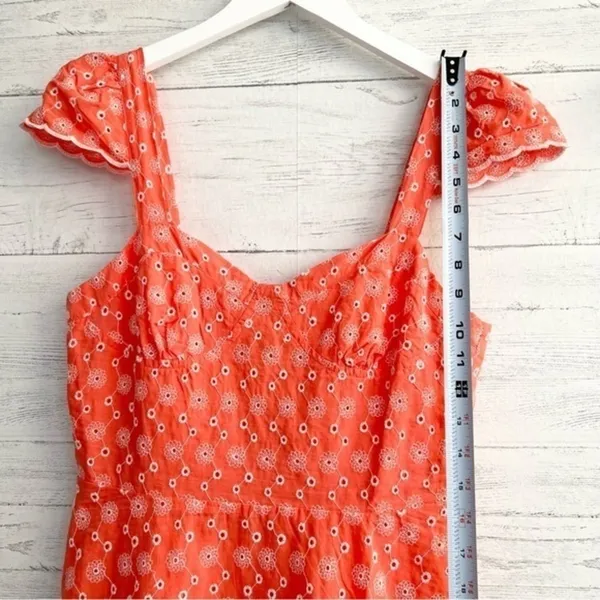 Betsey Johnson Ditsy EYELET BUSTIER MINI DRESS Coral Pink NWT size small - Image 12
