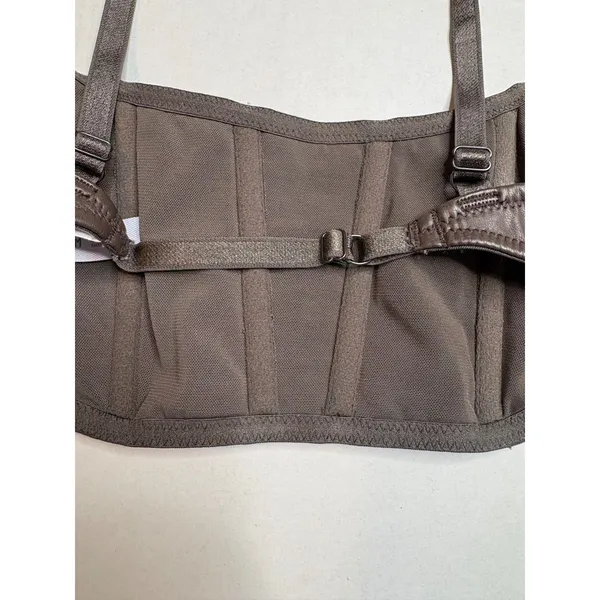 UO Out From Under Brown Vegan Leather Corset Top Bralette‎ Bustier Festival Med - Image 7