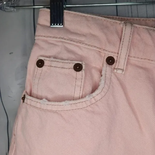 Zara Faded pink Frayed Hem High-Rise Coquette Festival Casual Jean shorts - Image 4