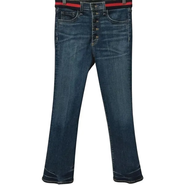 Veronica Beard Caroline 10" Cropped Baby‎ Boot High Rise Blue Tidal Wash Size 28 - Image 2