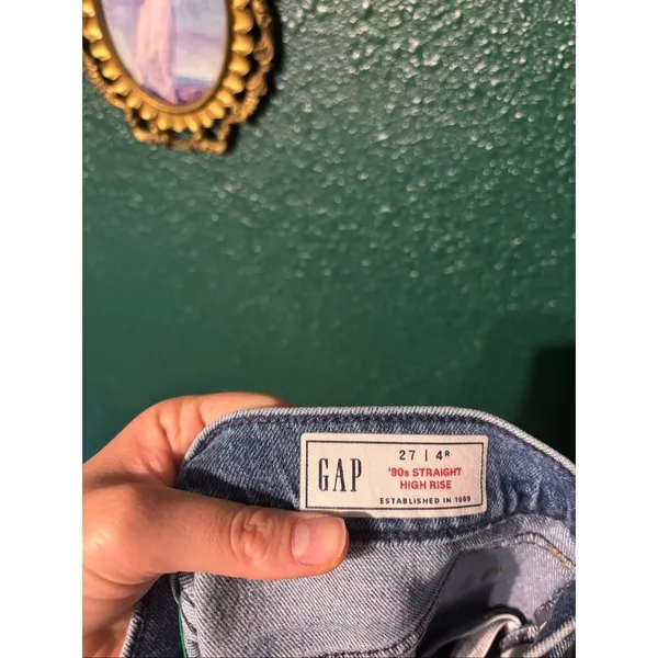 GAP BLUE 90s STRAIGHT LEG Jeans Womens 27/4 Denim Boho Retro - Image 3