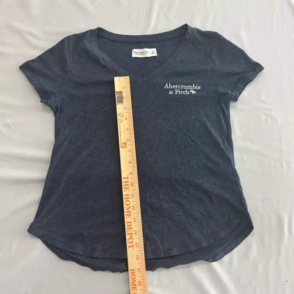 Abercrombie & Fitch Womens Navy Blue V-Neck Logo T-Shirt XS Soft A&F Collection - Image 5