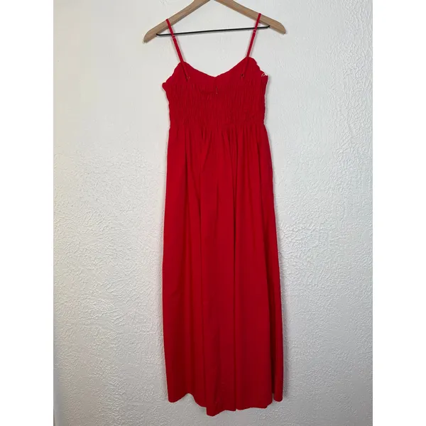 Petal & Pup Camilla Shirred Maxi Sundress Sweetheart Neckline Red Size Small - Image 4
