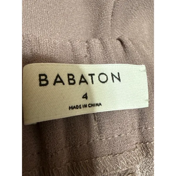 Aritzia Babaton Purple High Rise Pleated Tapered Cropped Trousers Pants Size 4 - Image 4