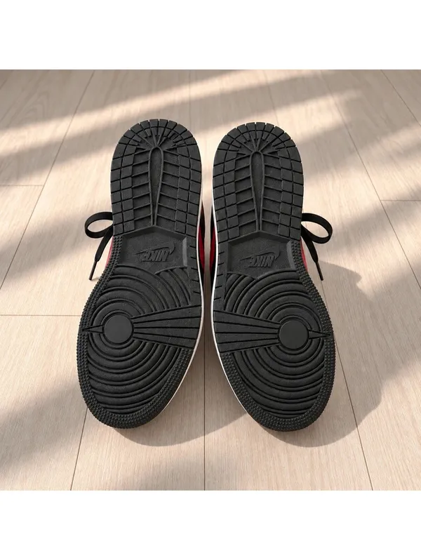 Air Jordan 1 Low Black Red White Sneakers Youth 6Y Women’s 7.5 - Image 4