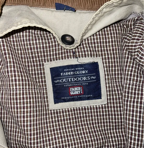 Faded Glory Barn Jacket Vintage Blanket Lined Chore Women’s Tan Canvas - Image 2