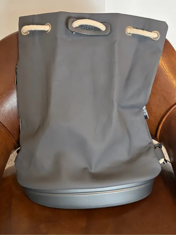 O bag Rubberized Backpack With Grey Body and Trim Unisex Med sized Bag NWT - Image 3