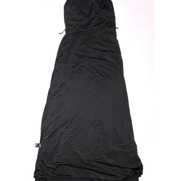 Lulu's Black Criss Cross Back Chiffon A-line Long Maxi Dress SMALL Pageant Prom‎ - Image 10