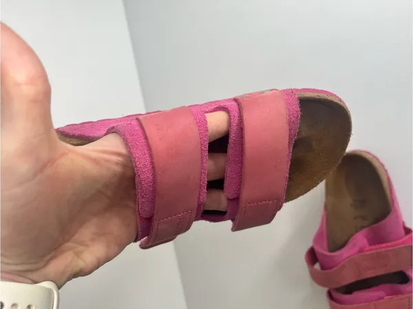 Birkenstock Uji Nubuck Suede Fuschia Tulip Womens Size 36 Slide Sandals Pink - Image 11