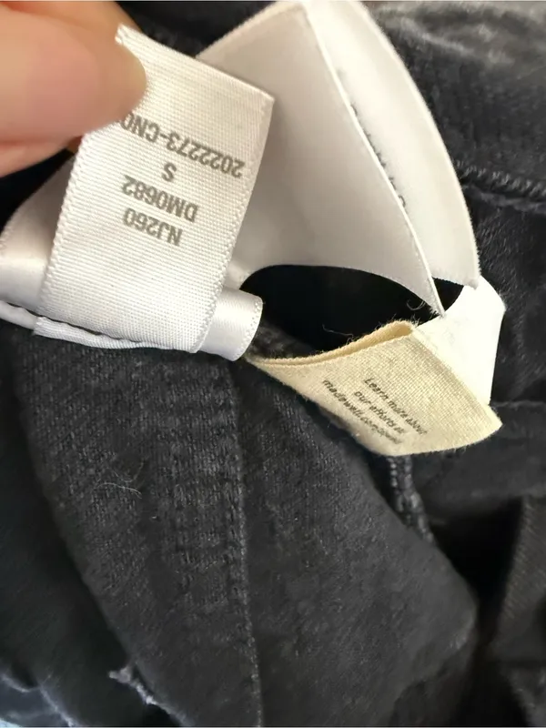 Madewell Straight Leg Denim Overalls Lunar Wash Black Rigid Cotton S - Image 8