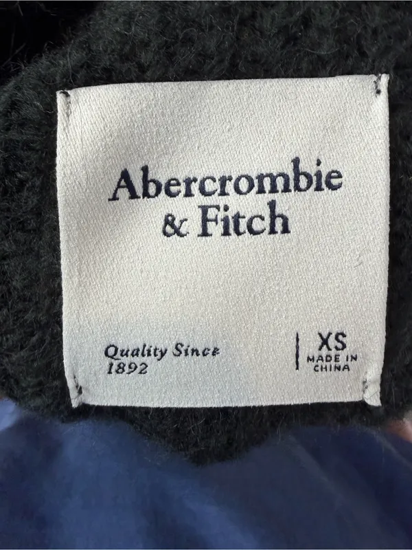 Abercrombie & Fitch Oversized Crewneck Ribbed Side Slit Sweater in Black Size XS - Image 5