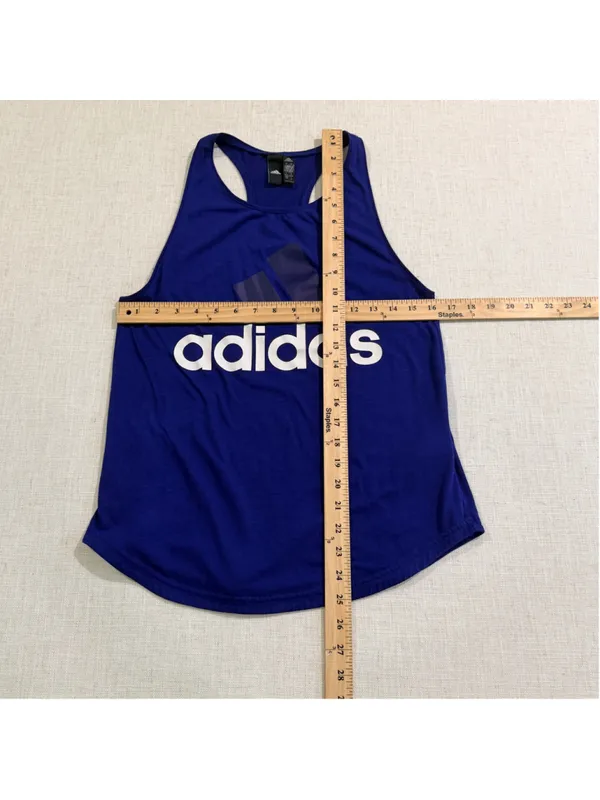 adidas Women’s S Blue Sports Tank Top Racerback Athletic Workout Gameday - Image 2