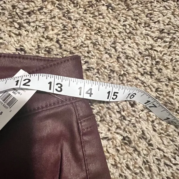 GAP Vintage Slim Mid Rise Coated Pants‎ Burgundy Bootcut Size 26 - Image 4