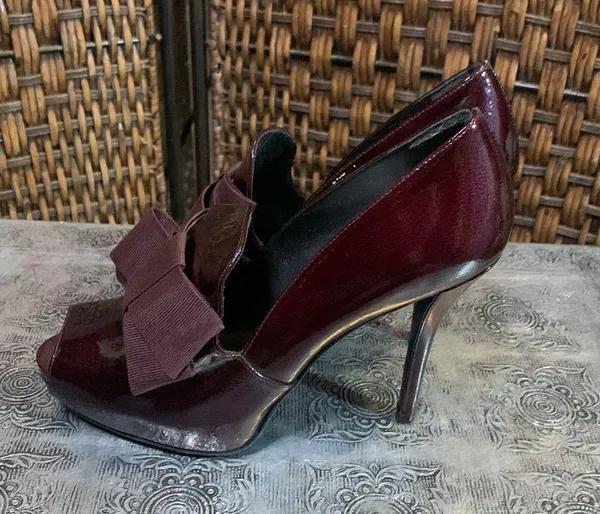 Stuart Weitzman Burgundy Peep-Toe Heels Size 6M - Image 2